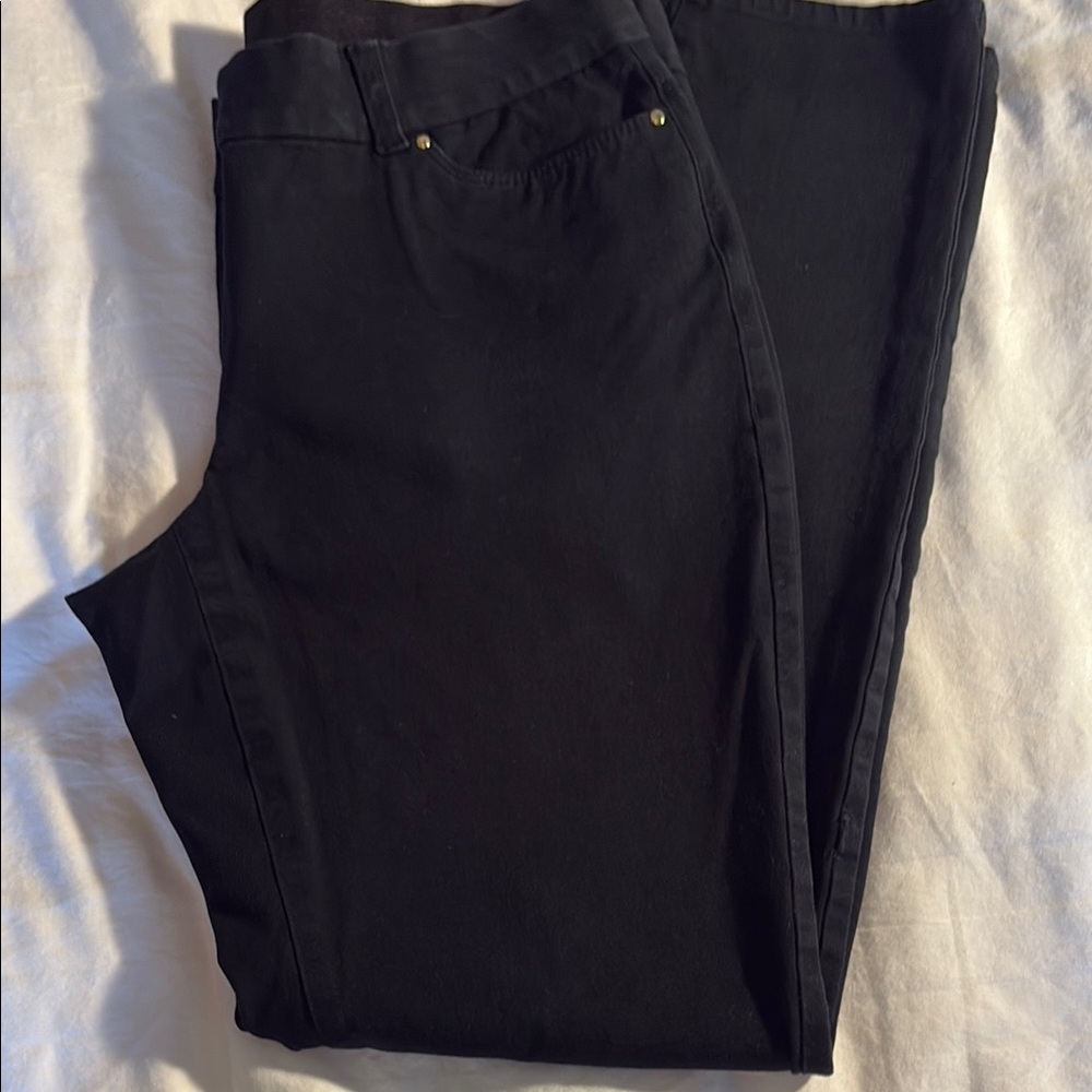 Alfani black stretch cotton jean style slim pants EUC